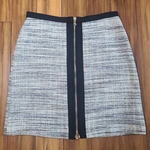 Ann Taylor tweed front zipper skirt - 0